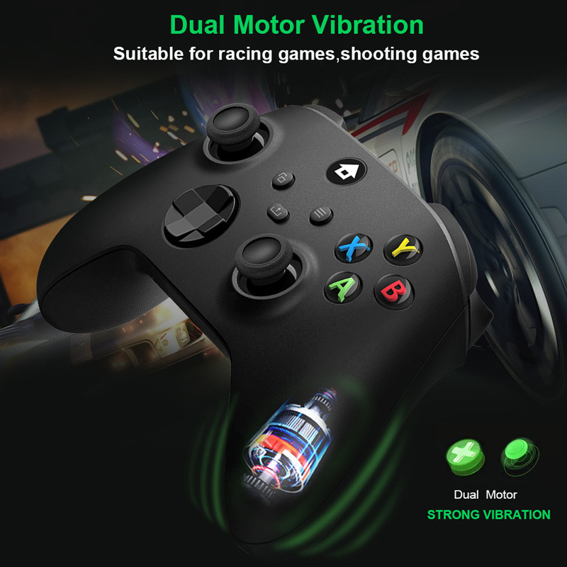 Manette de jeu sans fil 2.4G pour Xbox One Vibration à six axes avec fonction turbo Manette de jeu antidérapante pour X box One Series X / S avec boîte de vente au détail