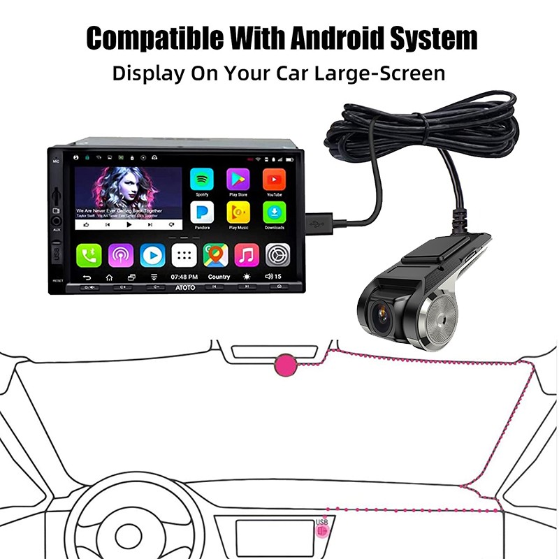 Auto Dvr HD USB Wifi Auto Dash DVR Rekord Vorne Kamera Video 170 Auto Recorder Für Android Radio Multimedia Player überwachung ADAS