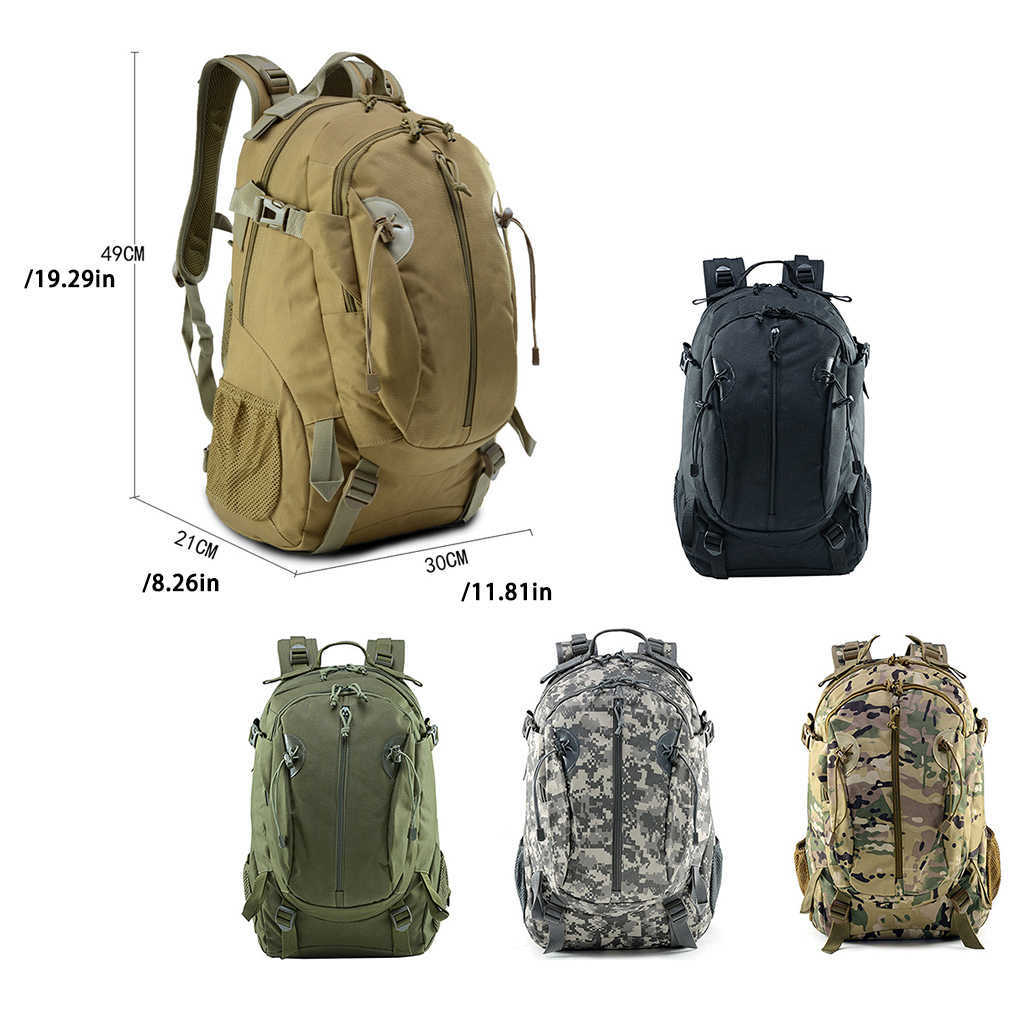Backpacking Packs Zaino tattico borsa portaborse borsa zaino multifunzione caccia all'aperto escursionismo nero P230510