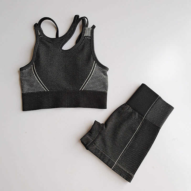 Yoga Outfits Seamless Yoga Sets Summer Workout Clothes for Women Sports Bra Gym Shorts Female Sports Suit Running Sportswear Fitness Clothing AA230509
