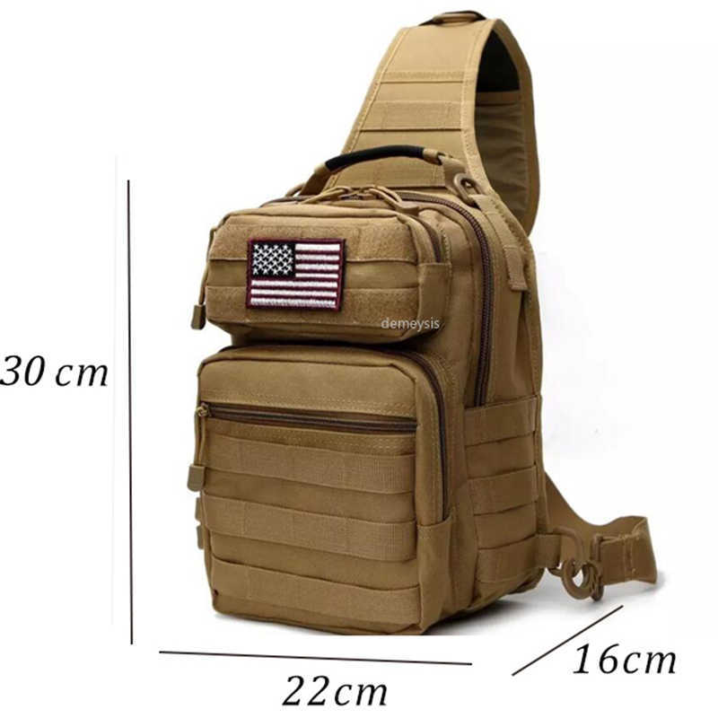 Backpacking Packar Militär Tactical Chest Bag Single Shoulder Messenger Väskor utomhus kamouflage Travel Ryggsäck Mannkvinna P230510