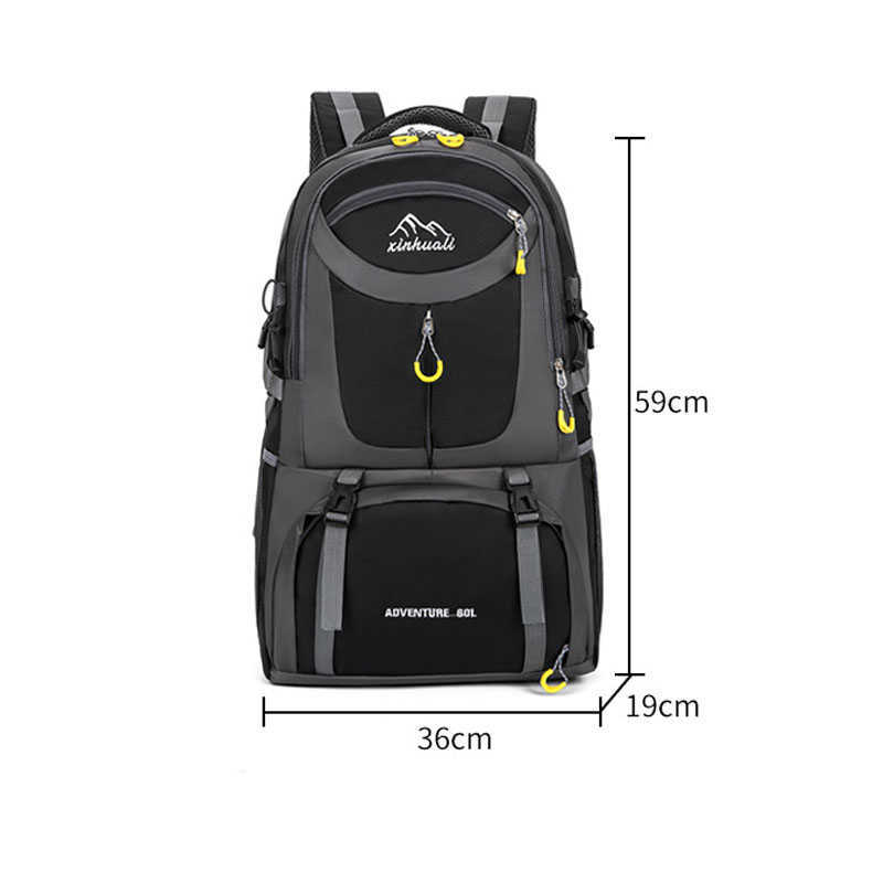 バックパッキングパック60Lスポーツ屋外バックパックバックパック防水スポーツバッグウォーターキャンプハイキング旅行バックパックトレッキングバッグユニバーサルP230510