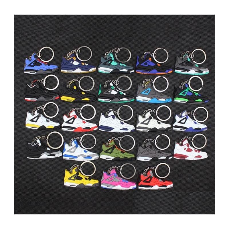 Sleutelhangers Lanyards Mini Sile Sneaker Sleutelhanger Vrouw Mannen Kinderen Sleutelhanger Cadeau Designer Schoenen Handtas Ketting Basketbalhouder Drop Del Dhgun