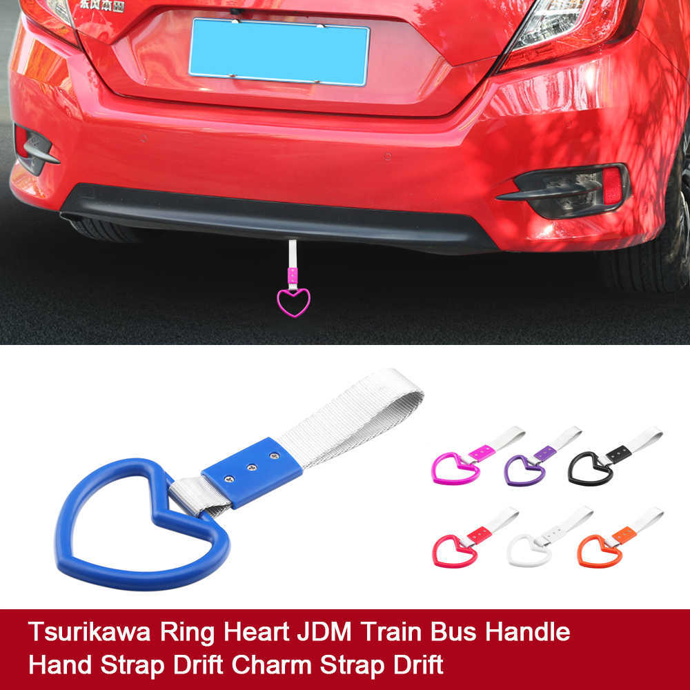 New Tsurikawa Ring Heart JDM Train Bus Handle Hand Strap Drift Charm Strap Drift Warning Ring for Car Rear Bumper Supplies