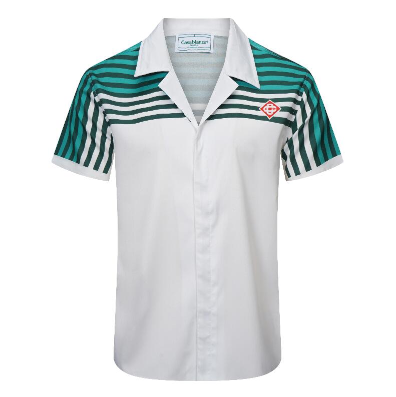 Été nouvelles chemises de créateurs Casablanc-s 23ss Masao San imprimé chemise décontractée pour hommes chemise en soie lâche polos manches courtes t-shirt de luxe t-shirts de haute qualité taille M-3XL