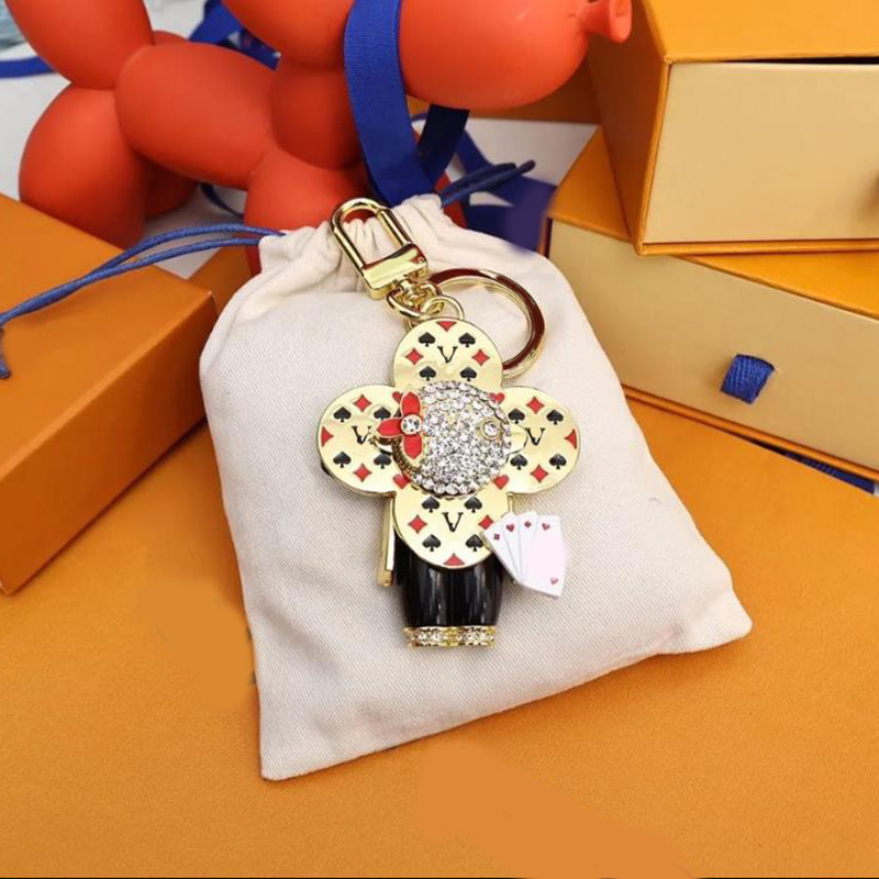 Keychains Lanyards Fun Design Bag Charms Luxe designer Paren Keychain Nieuwe Sunflower Keyring Pendant Cute Panda Key Holder Fashion Accessoires For Women Men