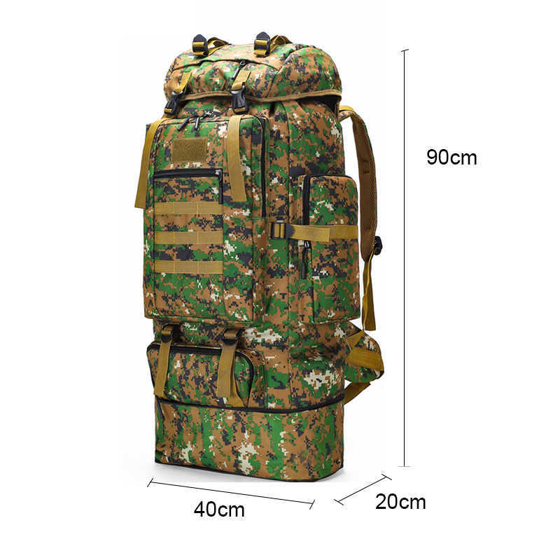 Backpacking Packs 100l zaino tattico militare borsa militare uomo escursionismo all'aperto campeggio arrampicata trekking sport bagaglio spalla borsa da viaggio grande P230510