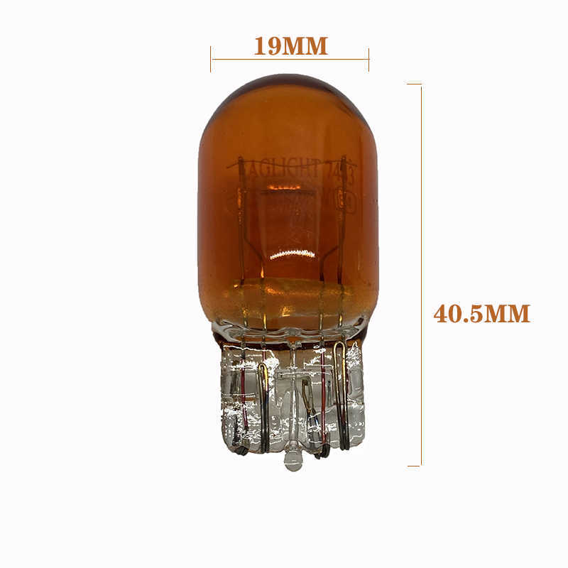 Ny 10st Amber Color Turn Signal Lamp glödlampa WY21W T20 7440 580 7443 Saklampan 21/5W BULB BIL INDIKATOR Automotive Lamp 12V
