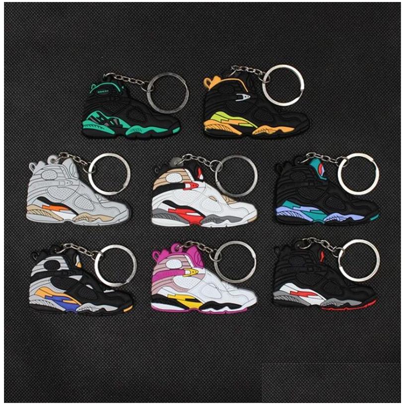 Sleutelhangers Lanyards Mini Sile Sneaker Sleutelhanger Vrouw Mannen Kinderen Sleutelhanger Cadeau Designer Schoenen Handtas Ketting Basketbalhouder Drop Del Dhgun