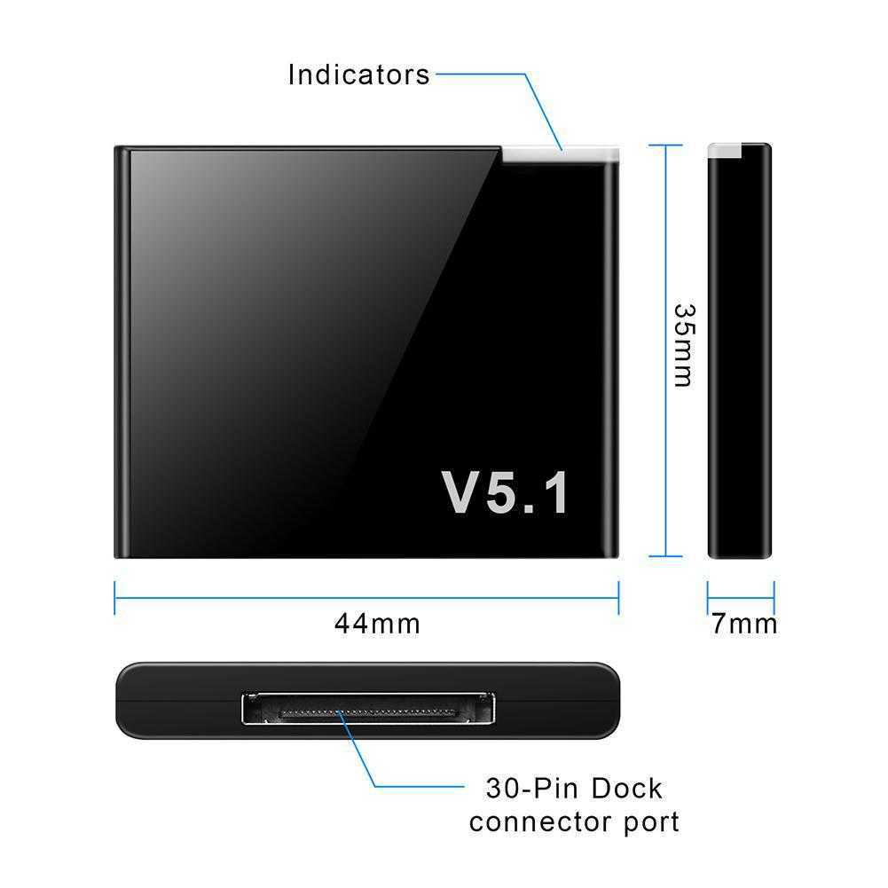 Ny produktversion 5.1 30 Pin Bluetooth Audio Mottagarhögtalare I-Wave Bluetooth-adapter Bluetooth-mottagare