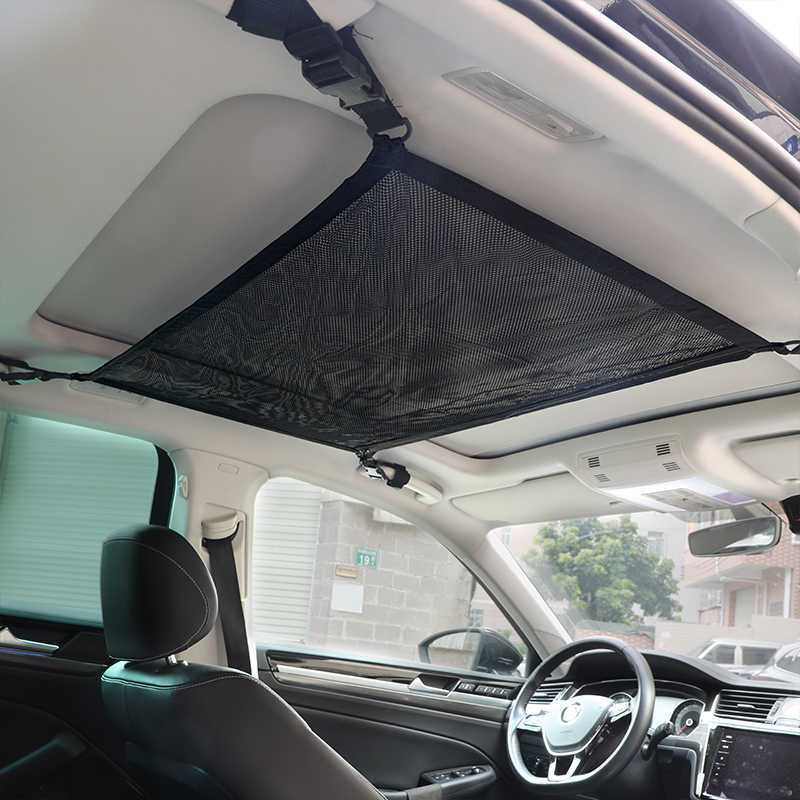 Nieuwe SUV -auto plafond opslag Net Pocket Car Dak Bag Interieur Cargo Net Ademende mesh Bag Auto opbergen opgeruimde interieuraccessoires