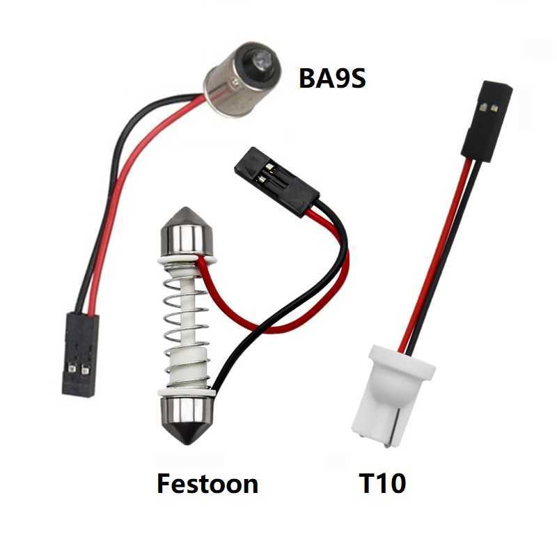 新しいT10 LEDオートドームパネルライト30/54/117SMD車のインテリアリーディングランプ屋根電球T10 W5W BA9S C5Wフェストーン3アダプターベース