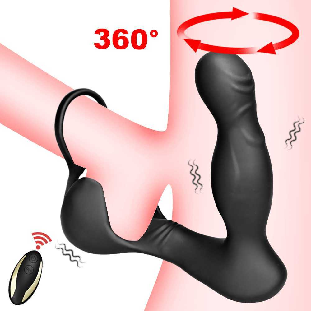 Erkekler için dönen popo fişi vibratör 18+ gecikme boşalma penis halka 9 modlar prostat masaj seks oyuncakları anal dildo yetişkin ürünleri