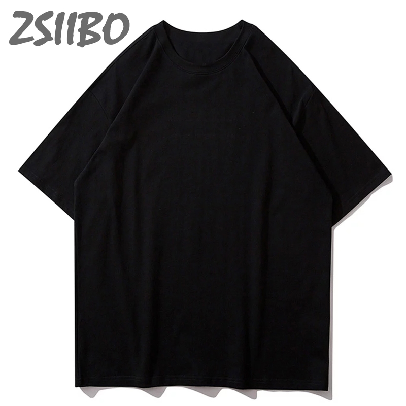 Camiseta de algodón puro para hombre y mujer, camiseta de manga corta de algodón puro con cuello redondo, corte holgado, 2023