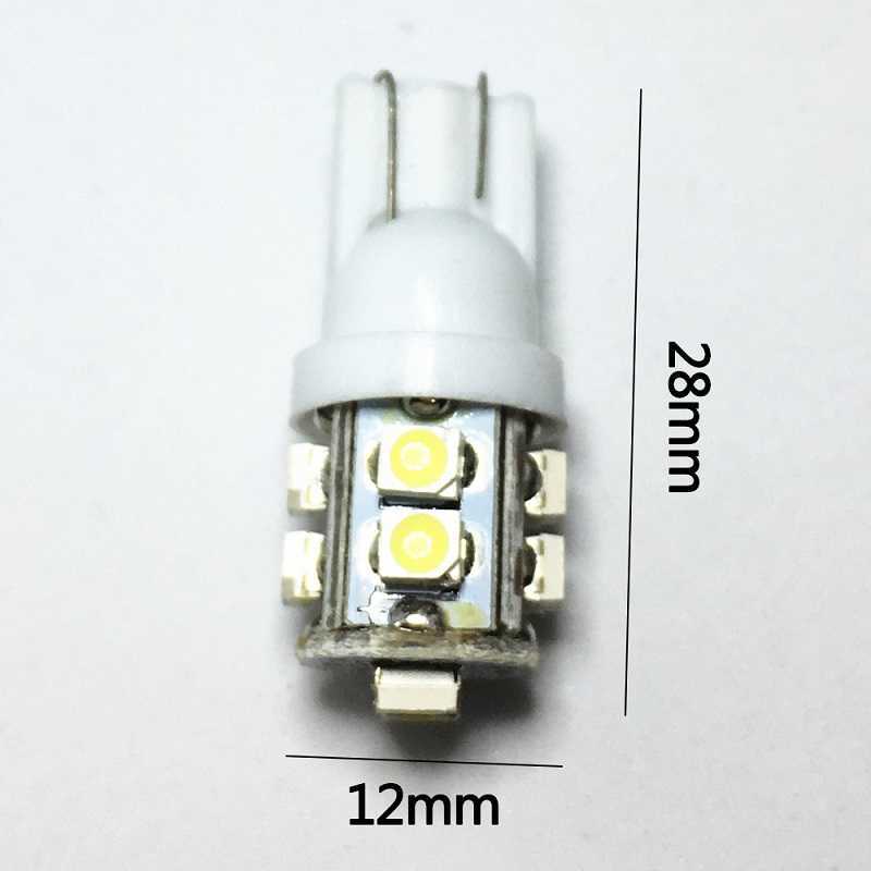 NYA 10st CAR LED LIGHT T10 W5W 168 194 1210 10 SMD LED 3528 SMD Färg för bil Auto LED -vit blå sida killjuslampa Bulb DC 12V