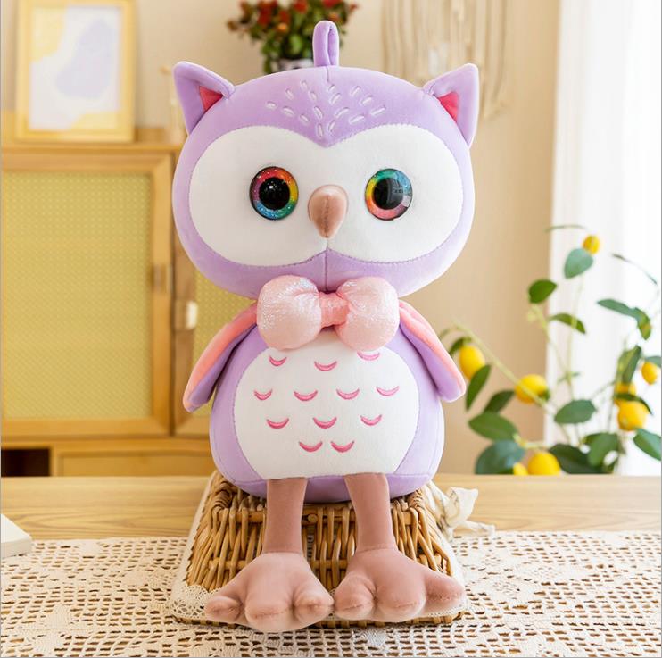 25CM Kids Cartoon Fluffy Toys Owl Shaped Plush Doll Stuffed Toy For Baby Girls Boys Girlfriend