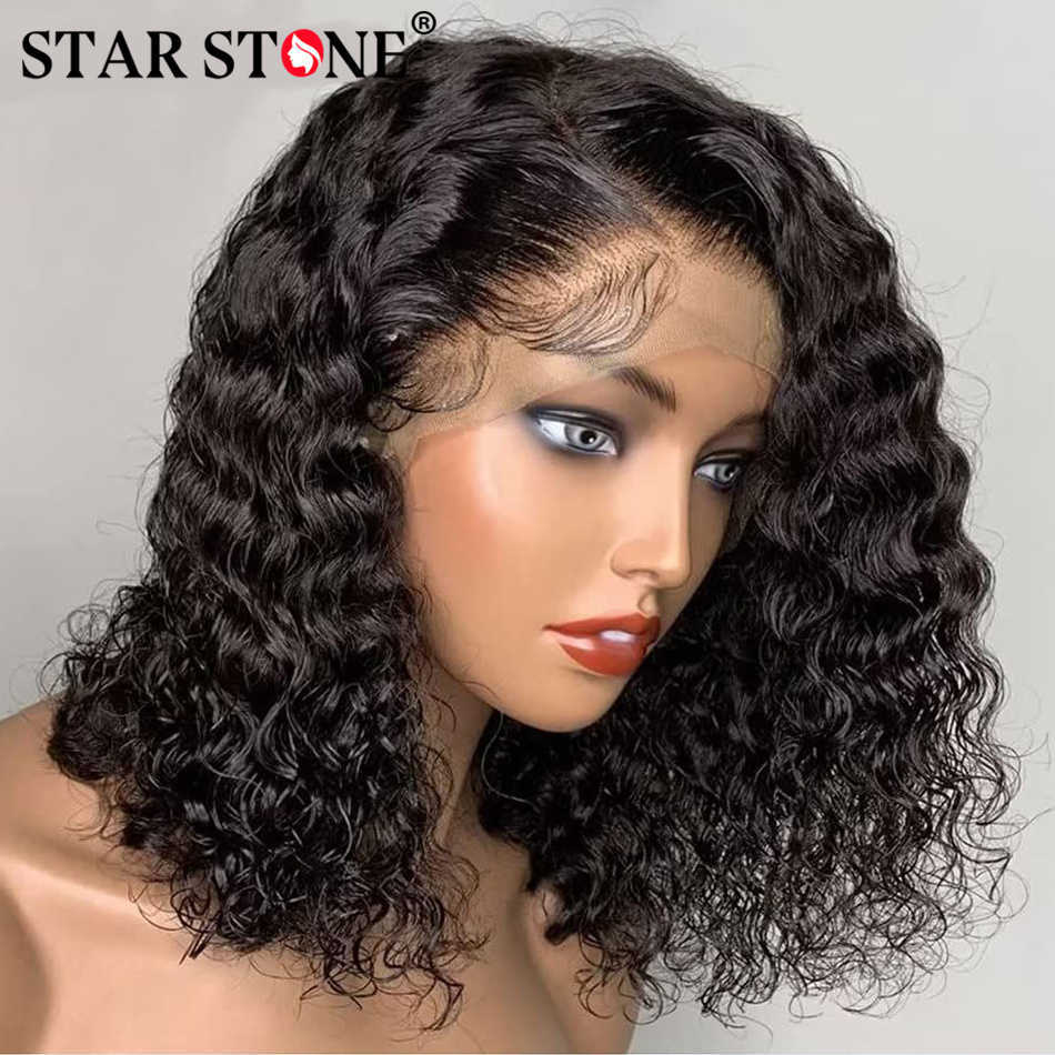 Hair Wigs 13x6 Short Deep Curly Bob 13x4 Wave Transparent Lace Front Human Remy t Part Closure for Women 230510