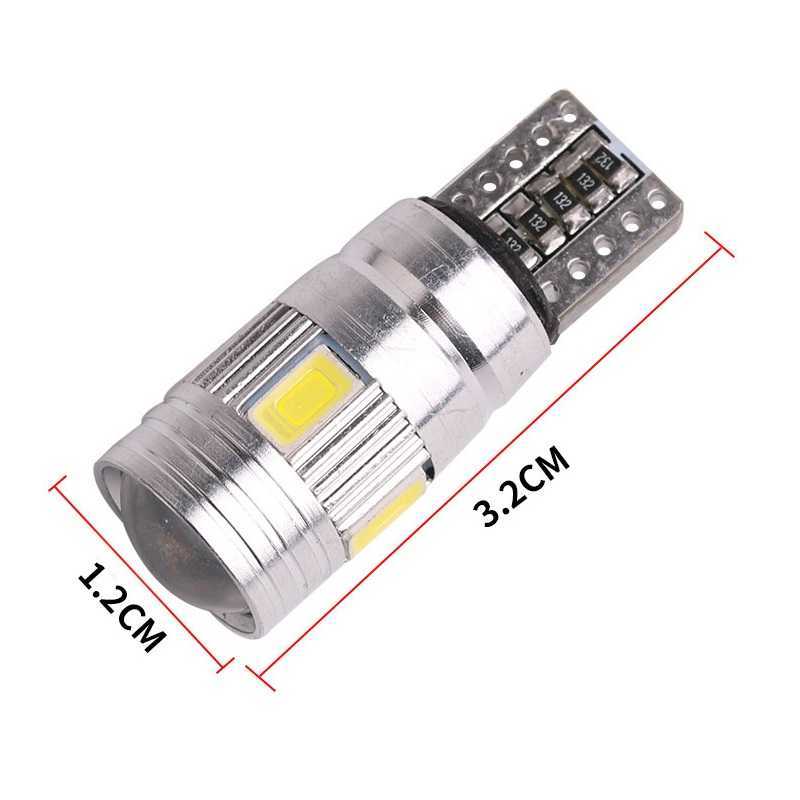 Ny 4st CAR 5W5 LED -glödlampa T10 W5W LED -signal Ljus CanBus 12V 6000K Auto Claerance Wedge Side Lampor 5630 6SMD Blue No Fel