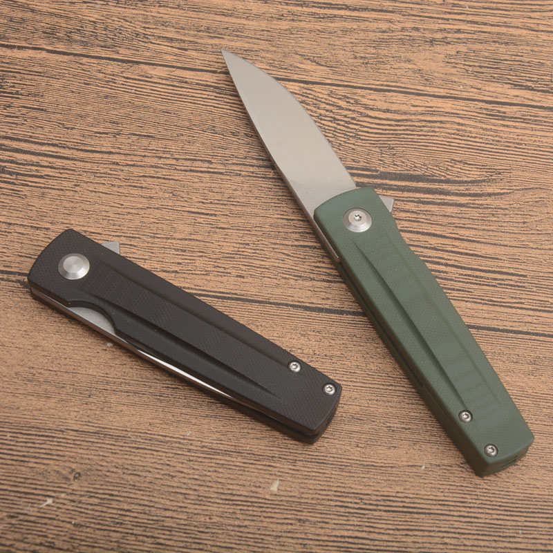 M6662 av hög kvalitet M662 Flipper Folding Knife D2 Satin Drop Point Blade G10 Handle Outdoor Ball Bearing Fast Open EDC Pocket Knives 2 Handle Colors