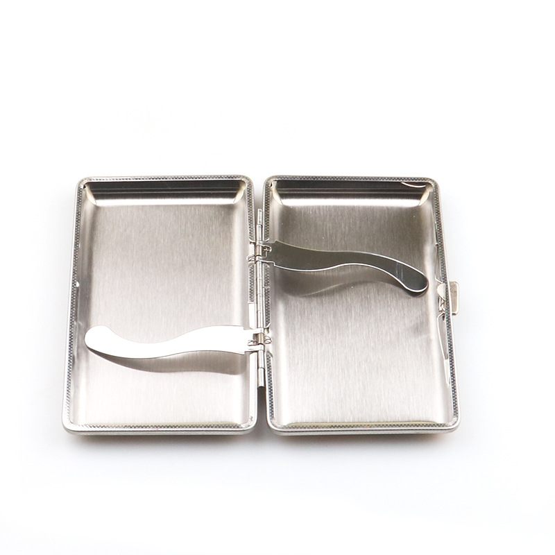 Smoking Pipes New stock pattern rectangular stainless steel metal cigarette case