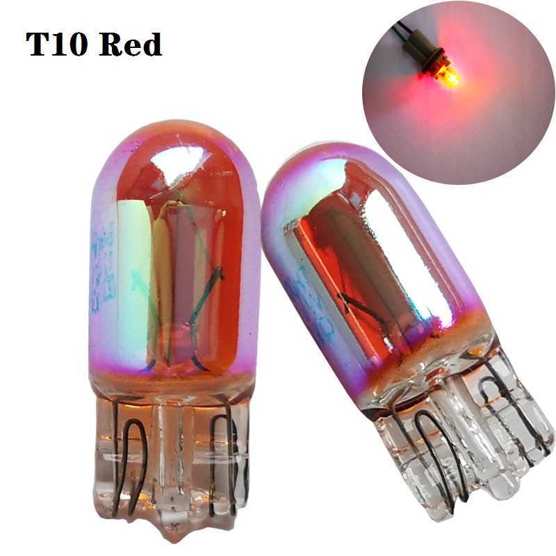 Nouveau 2X W5W 194 T10 12V5W Diadème Chrome Rouge Jaune Ambre Clignotant Feu stop de voiture Lampe halogène ampoule Plaque d'immatriculation Lampe Dome Light