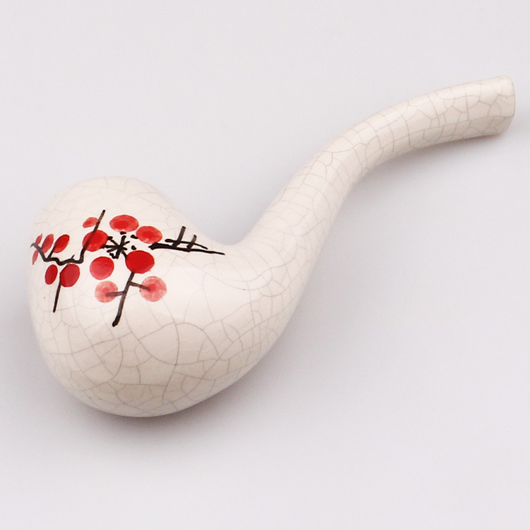 Smoking Pipes Hot selling 120mm ceramic pipe with hollow design, lightweight and not hot to hand ceramic pipe