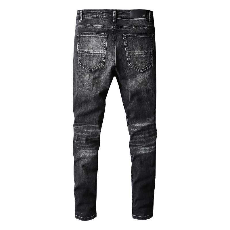 Jeans de créateurs Jean Amirres Denim Hommes Pantalons NOUVEAU US Loisirs Hip Hop High Street Usé Lavé Moucheté Peint Slim Fit Jeans pour Hommes # 698 HX1N