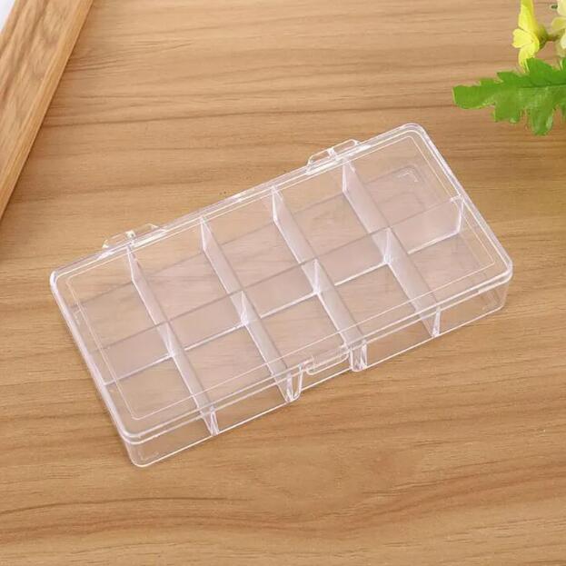 10 Grids Clear Acrylic Empty Storage Box Beads Jewelry Decoration Nail Art Display Container Case