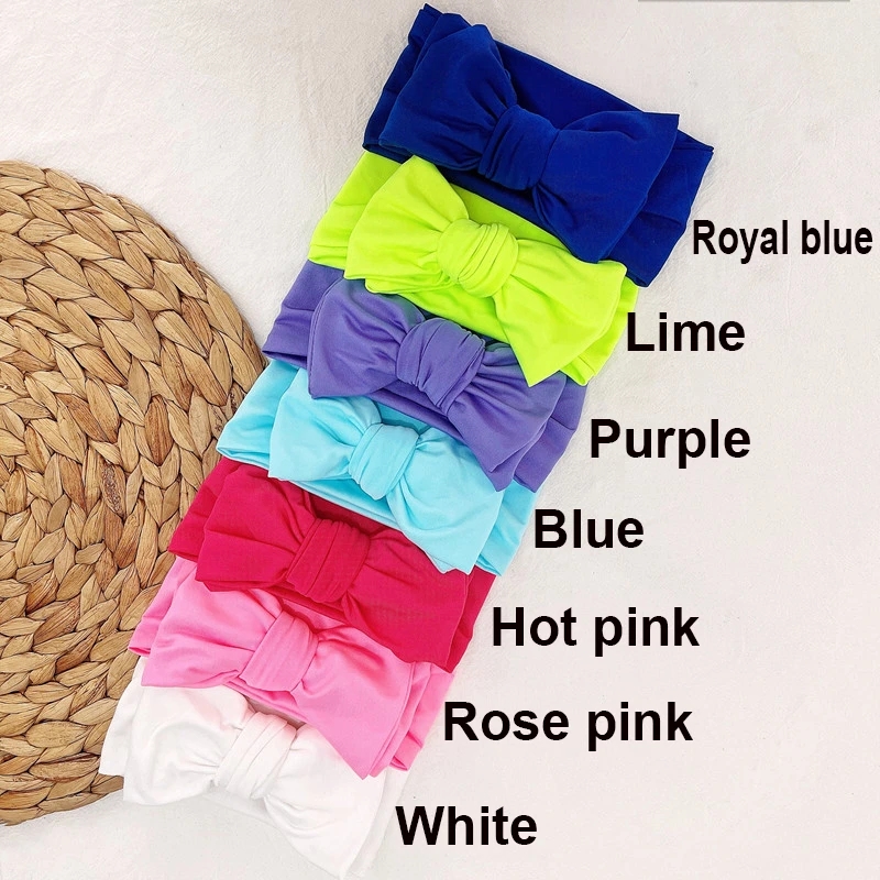 Super Soft Large Double Layers Bowknot Headband Baby Cotton HeadWraps Kid Ribbed Turban Cildren Kid's Photo Props Headwear