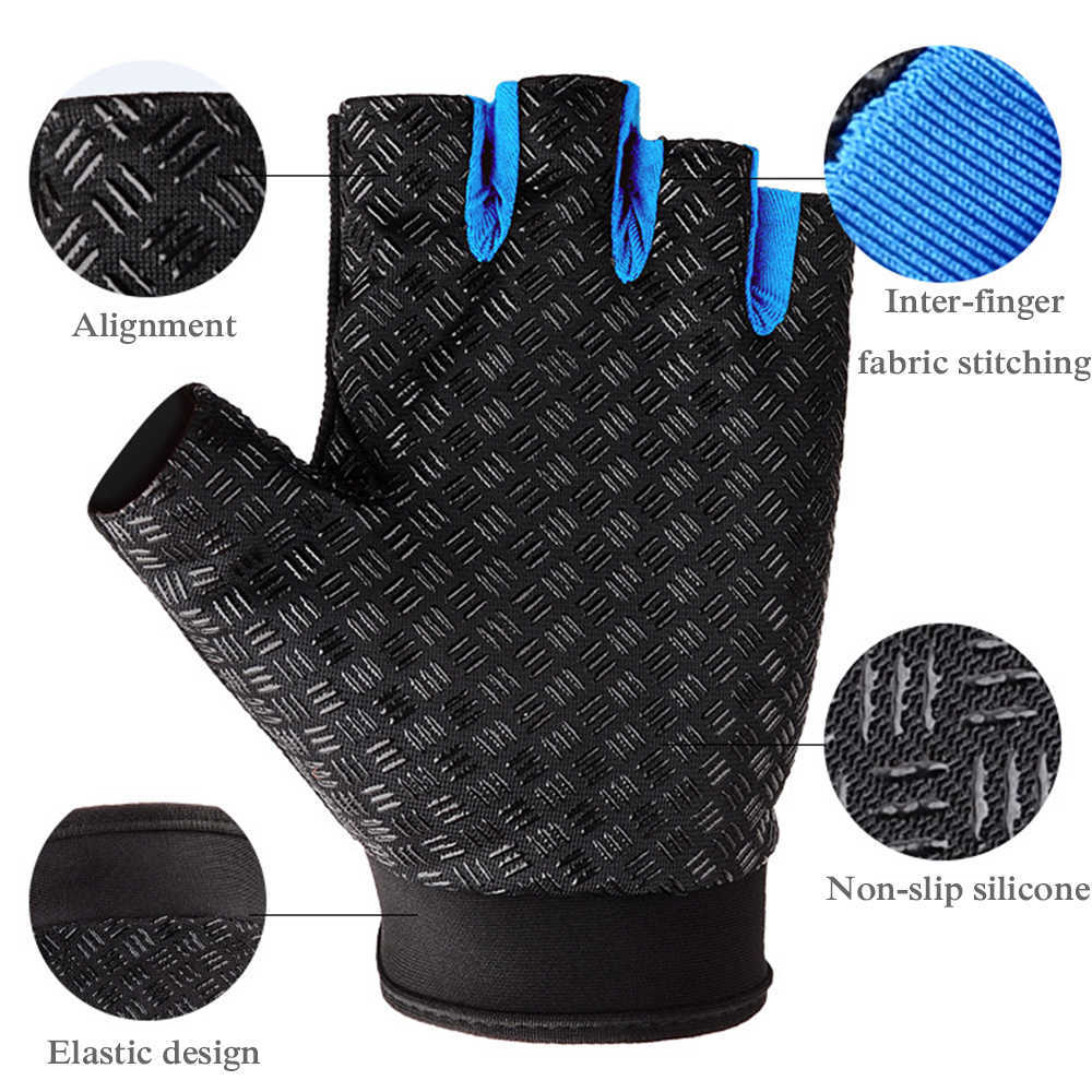 Luvas esportivas unissex Fitness Gym luvas de ginástica levantamento de peso Half Finger CrossFit Workout Bodybuilding Ciclismo Bicicleta Luvas Esportivas ao ar livre P230511