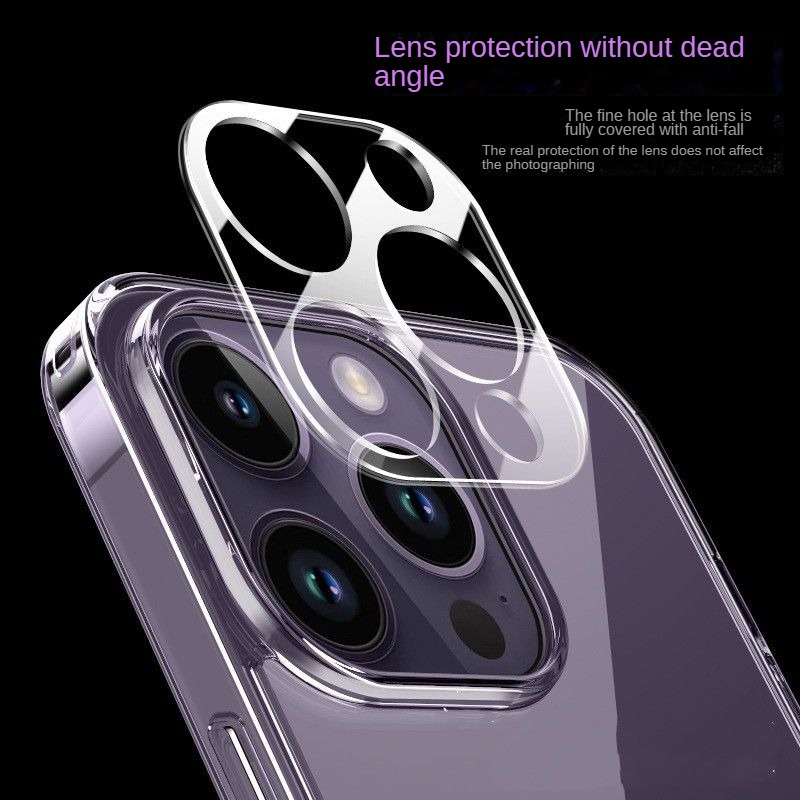 For IPhone case 9D original transparent tempered glass phone11 13 14 Pro Max 13Pro lens Anti-fall protective case