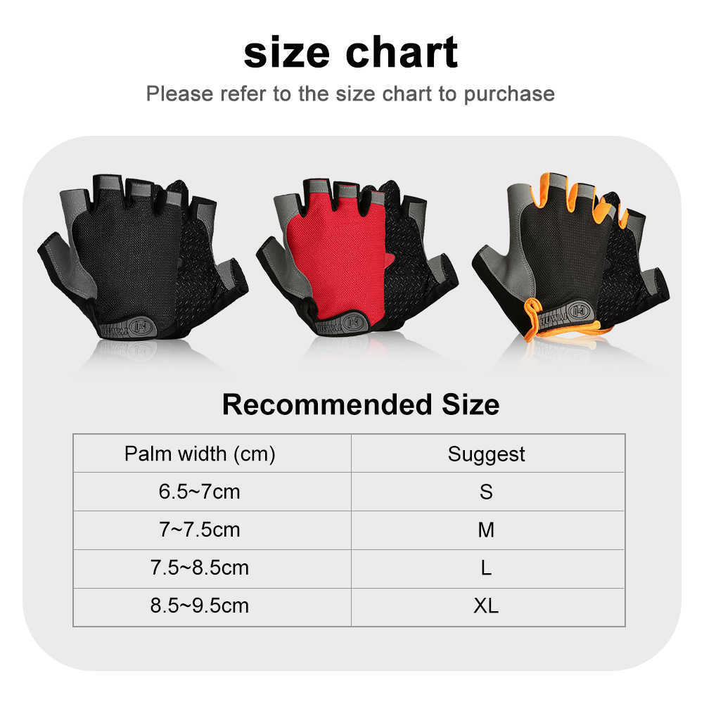 Gants de sport Gants de cyclisme Demi-doigt Gants de gymnastique Femmes Hommes Été Pêche Vélo Vélo Mitaines VTT Gants Anti-Slip Vélo Accessoires P230516