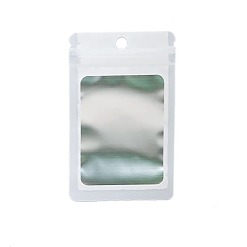Mattschwarz-weiße Mylar-Plastikverpackungsbeutel mit flachem Reißverschluss, geruchsdichte Aluminiumfolie, Kunststoff-Reißverschlussbeutel mit Fenster
