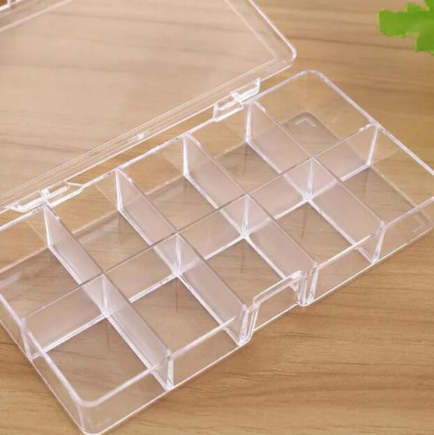 10 Grids Clear Acrylic Empty Storage Box Beads Jewelry Decoration Nail Art Display Container Case