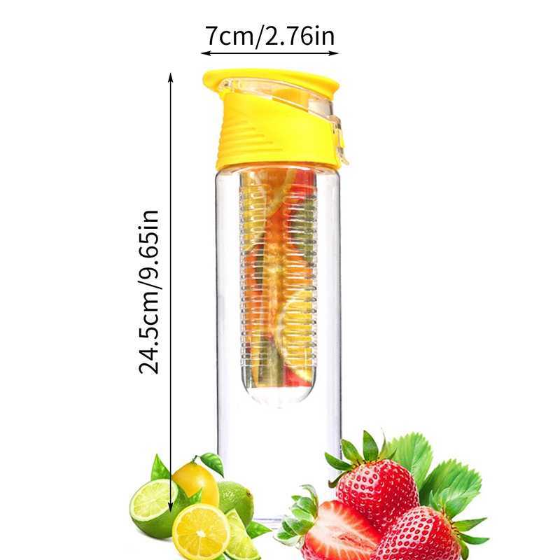 Portable Sport Bouteilles D'eau Infuseur De Fruits En Plastique Tasse D'eau Sans Bpa 700 ml Bouteilles D'eau Avec Filtre Jus Shaker Tasse D'eau