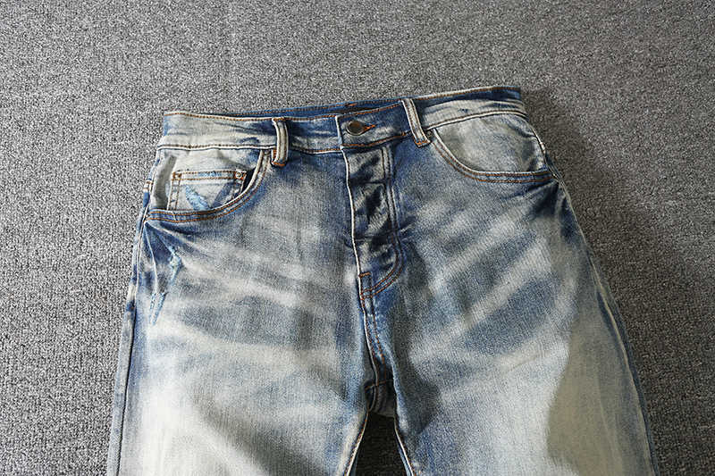 Designer Jeans Herren Jean Amirres Denim Mens Hosen von Blue Torn Men and Women High Street im Herbst Winter J2XM