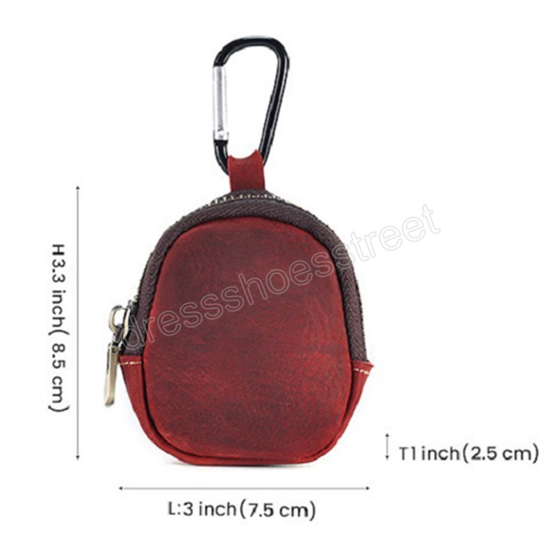 Genuine Leather Coin Purse With Hiking Buckle Change Purse For Headphones Memory Card Organizer Small Wallets