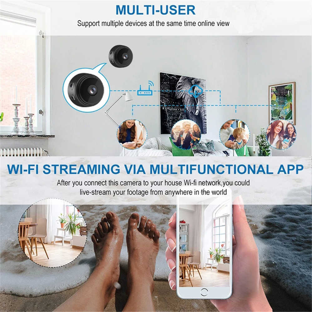 Câmeras de placa A9 Mini Câmera HD Câmera WiFi Câmera sem fio Video Video Video Câmera de Video Video Smart Home VideoReveillance para iOS Android