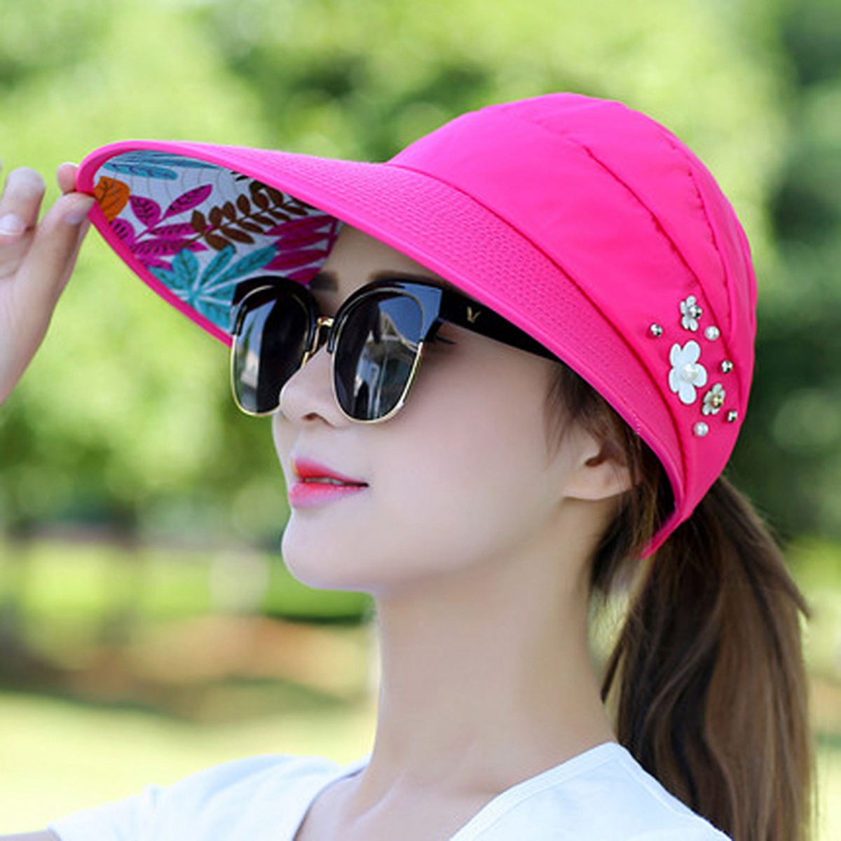 4st Ny mode kvinnors utomhus reser fritid vikbar UV -resistent solskyddshatt
