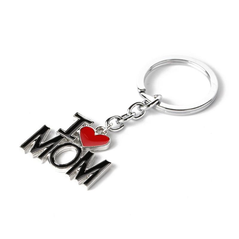 Nowa moda brelok odkurzacza Matki Prezent Ojca Dar Walentynki I Love Dad Mom Mama Key Chains pierścienie mama wisiorek keyring