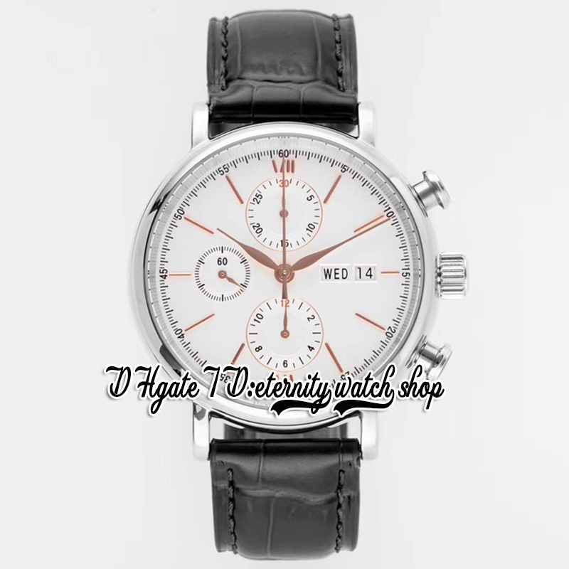 TWF 42 -мм мужские часы TW391008 Cal.79320 Хронограф Автоматический синий циферблат маркеры стальные корпус черный кожа