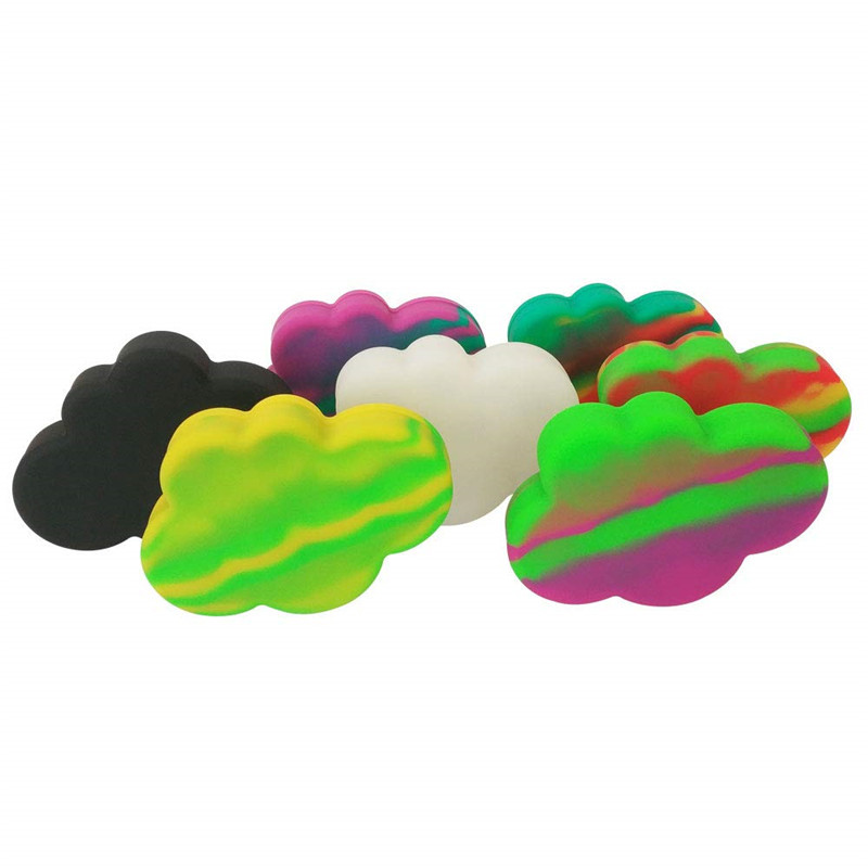85ml New Cloud Shape Non-stick Cream Jars Silicone Dab Container Large Storage Jar 6 Cavities Smoking Accessories