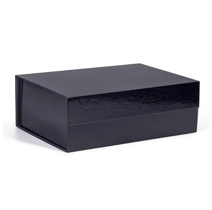 4 Storlek Deluxe Black Large Foldbar Hard Gift Box med magnetisk stängningslock favoritlådor Barnskor förvaringslåda grossist