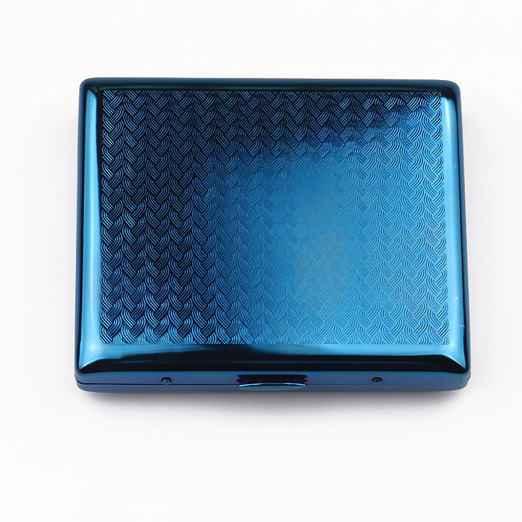 Smoking Pipes New 95mm Blue Square Metal Cigarette Case Personalized Fashion Cigarette Protection Case