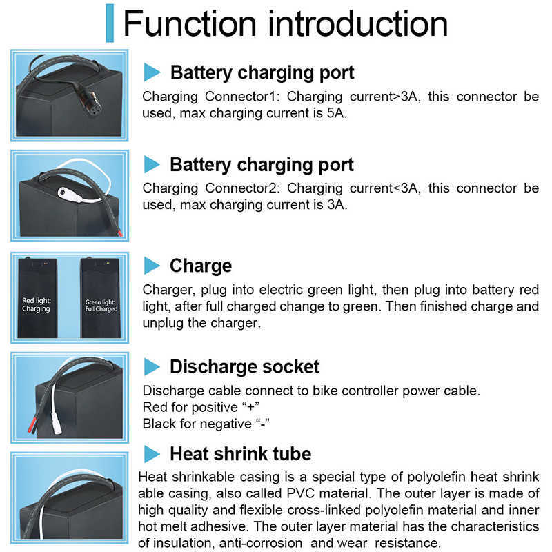 36V 48V 60V 35ah 20ah 25ah 30ah ebike battery Lithium 18650 Cells Battery Pack For Electric bike Electric Scooter 1500W 1800W