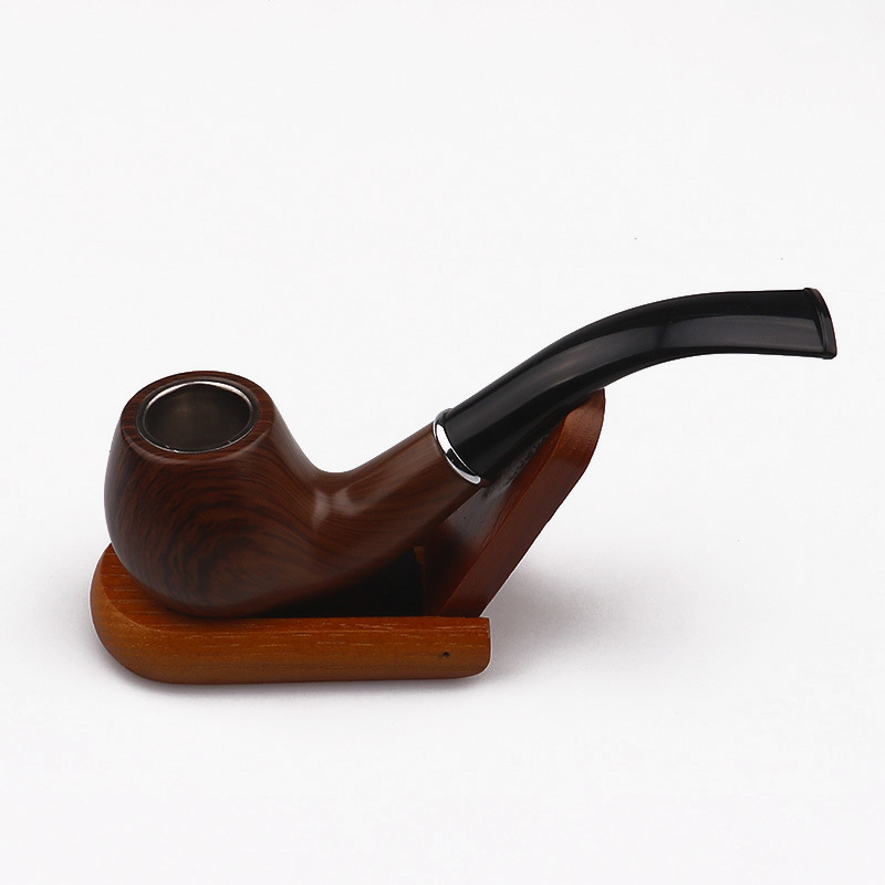 Smoking Pipes Fashion Iron Pot Red Acrylic Pipe Filter Cigarette Holder Bakelite Pipe Curved Handle Acrylic Pipe