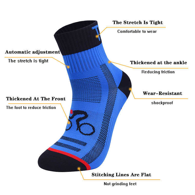 Sports Sports 2020 Novos homens homens Mulheres Ciclismo Meia respirável ao ar livre Meias de basquete Protect Feet Wicking Bike Running Football Sport Socks P230511