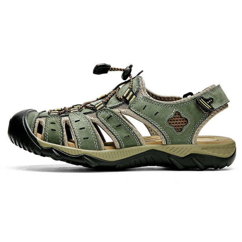 Hiking Footwear 2023 para caminhada homens sandlias couro vaca confortvel praia gua trekking acampamento homem pesca turismo P230511