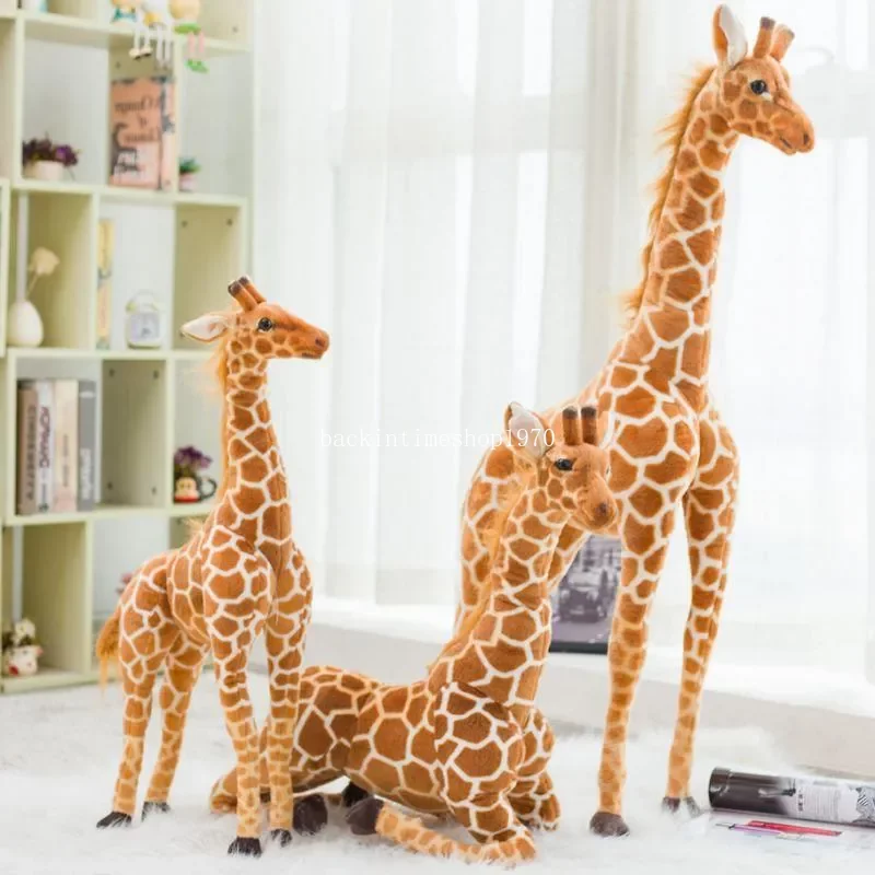 Wholesale Huge Real Life Giraffe Plush Toys Cute Stuffed Animal Dolls Soft Simulation Giraffe Doll High Quality Birthday Gift Kids Toy 60cm/80cm/100cm