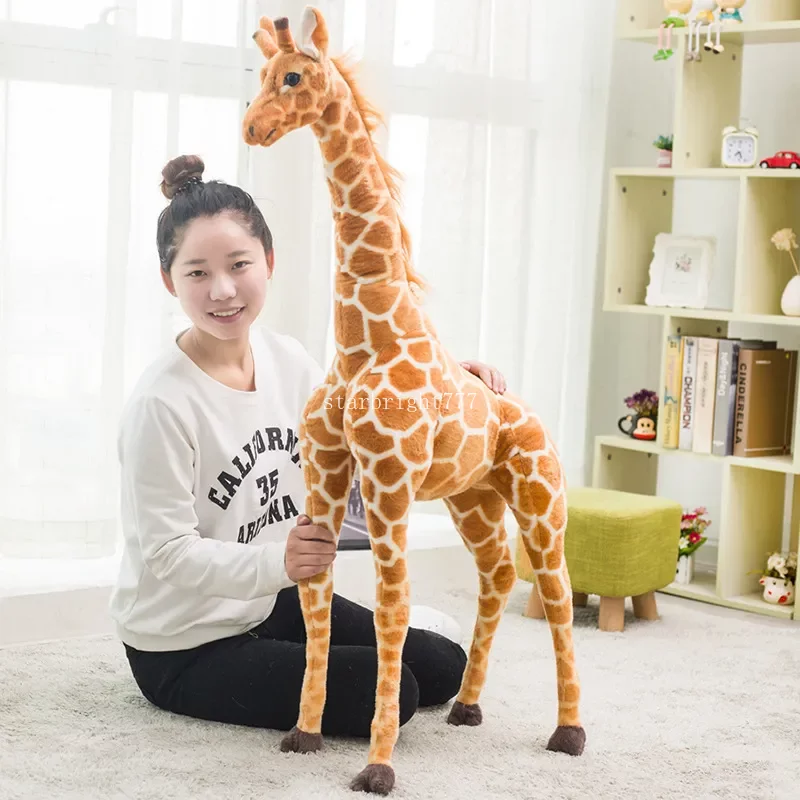 Wholesale Huge Real Life Giraffe Plush Toys Cute Stuffed Animal Dolls Soft Simulation Giraffe Doll High Quality Birthday Gift Kids Toy 60cm/80cm/100cm